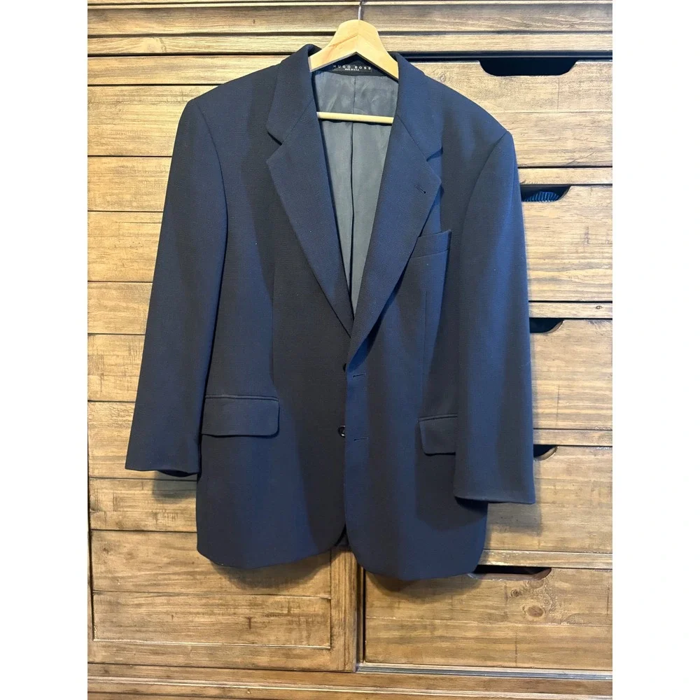 Hugo Boss Mens 38S Navy Wool Blazer Sport Coat Cerruti Superissimo 100s